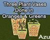 Orng & Grn Plant Vases