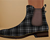 Gray Ankle Boots Plaid F