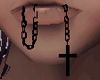 cross lip chain