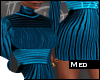 HIGH NECK PLEATED BLUE