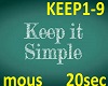 KEEP IT SIMPLE  KEEP1-9