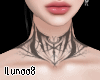 L. neck black tattoo