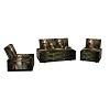 satin wolf  couch set