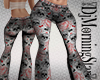 Wht Skull Roses Flares