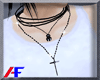 AF. Black Cross Necklace