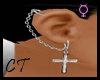 Siver Ear Chain Cross R