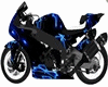 moto azul neon
