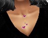 4 PINK HEARTS NECKLACE