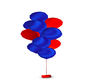 red & blue ballons