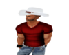 White/brown cowboy hat 