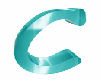 Letter C chrome in Teal