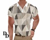 gray geo polo shirt