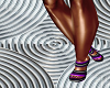 purple stripes heels
