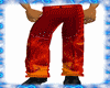 flame red trousers