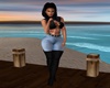 modern blue outfit -blac