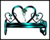 Teal Hearts Bench