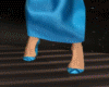 SL Blue Silk Heels
