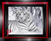 (P) Oval White Tiger Rug