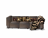brown sofa with pose