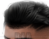 Slicked back. Black