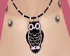 Black/Pink Owl Necklace