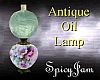 Antq Oil Lamp Floral
