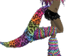 Rainbow Cheetah Fox Tail
