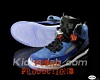 Jordans blk/org/blue