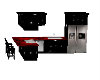 red an black kitchen