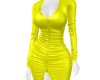 Leather  Yellow Dress