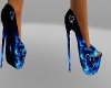 Blue Flame Skull Heels