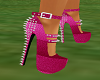 Pink Leather Spiked Heel