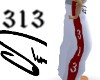 (s) 313 white red pants