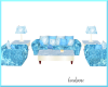 blue velvet couch& chair