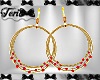Gold Red Earrings