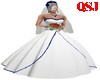 Wedding Dress-White/Blue