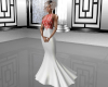 Red & White Halter Gown