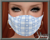 Blue & White Heart Mask