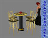 Black, Gold table/chairs