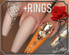 * OrangePink Nails+Rings