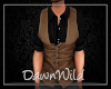 BlackShirt BrownVest Set