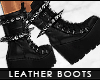 - leather stomper boots