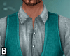 Teal Western Shirt Vest
