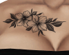 <e> flower chest tattoo
