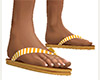 Gold White Flip Flops F