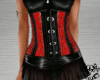 leather red lace corset 