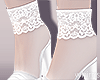 White Lace Plaid Heels