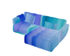 colorful blue couch