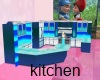 Blue full kitchen