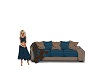Boho couch 1 blue,tan